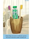 Diş Fırçalığı Tezgah Üstü Altın Renk Diş Fırçası Standı Uzun Poly Model